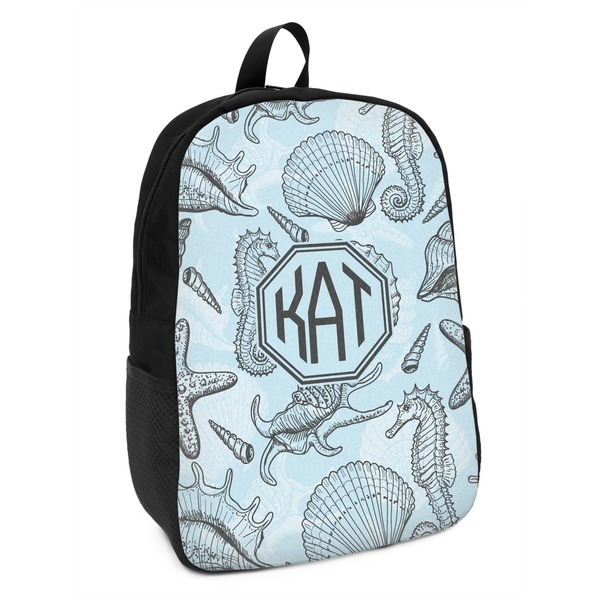 Custom Sea-blue Seashells Kids Backpack (Personalized)
