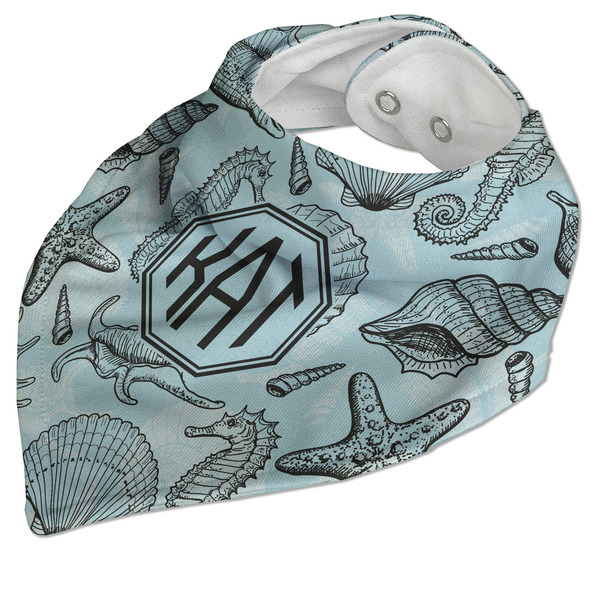 Sea-blue Seashells Bandana Closed