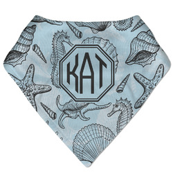 Sea-blue Seashells Bandana Bib (Personalized)