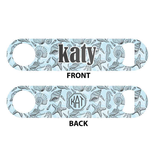 Sea-blue Seashells Bar Bottle Opener - White - Approval