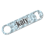 Sea-blue Seashells Bar Bottle Opener w/ Monogram