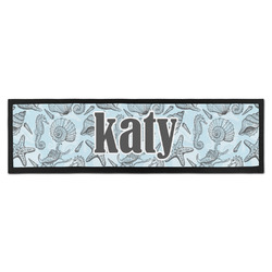 Sea-blue Seashells Bar Mat (Personalized)