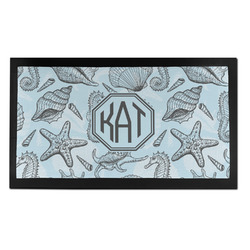 Sea-blue Seashells Bar Mat - Small (Personalized)