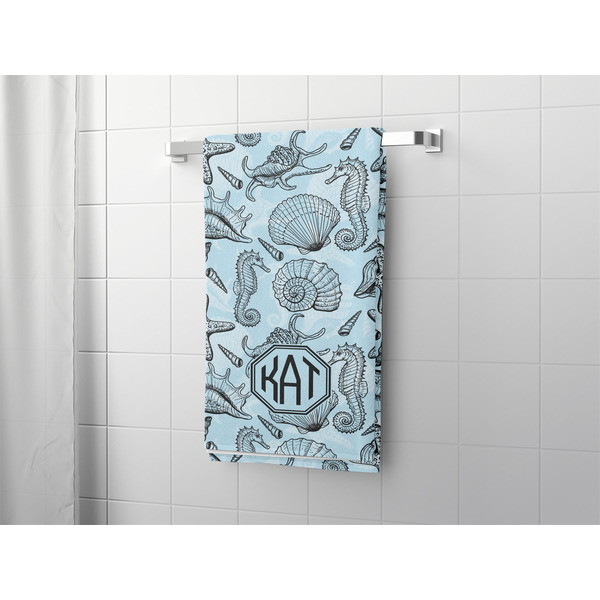 Sea-blue Seashells Bath Towel - LIFESTYLE