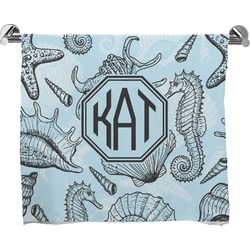 Sea-blue Seashells Bath Towel (Personalized)
