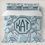 Sea-blue Seashells Duvet Cover Set - King (Personalized)