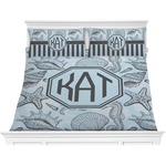 Sea-blue Seashells Comforter Set - King (Personalized)