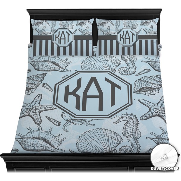 Sea-blue Seashells Bedding Set (Queen) - Duvet