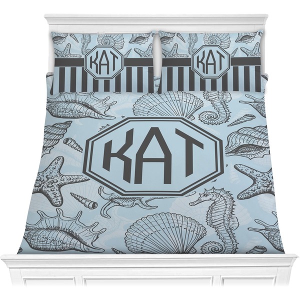 Custom Sea-blue Seashells Comforters (Personalized)
