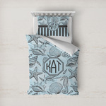 Sea-blue Seashells Duvet Cover Set - Twin (Personalized)