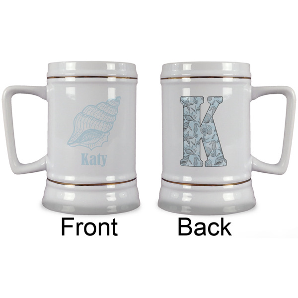 Sea-blue Seashells Beer Stein - Approval
