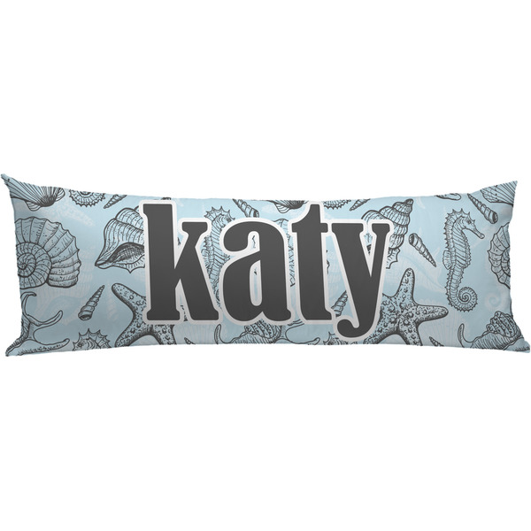 Custom Sea-blue Seashells Body Pillow Case (Personalized)