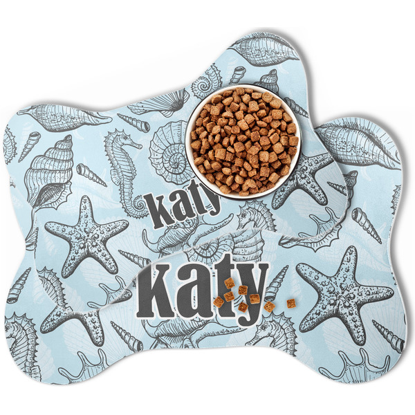 Sea-blue Seashells Bone Shaped Dog Mats - MAIN