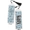 Sea-blue Seashells Bookmark with tassel - Front and Back