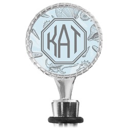 Sea-blue Seashells Wine Bottle Stopper (Personalized)