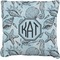 Sea-blue Seashells Faux-Linen Throw Pillow 26" (Personalized)