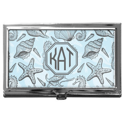 Sea-blue Seashells Business Card Case