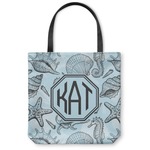 Sea-blue Seashells Canvas Tote Bag (Personalized)