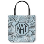Sea-blue Seashells Canvas Tote Bag - Small - 13"x13" (Personalized)