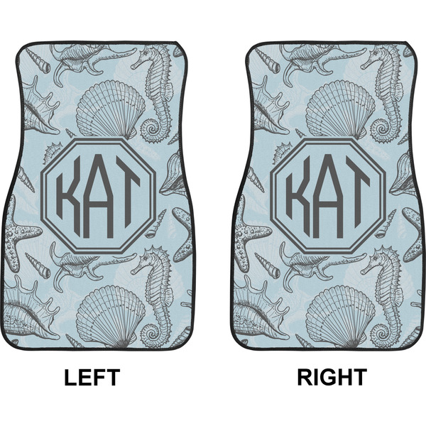 Sea-blue Seashells Car Mat Front - Approval