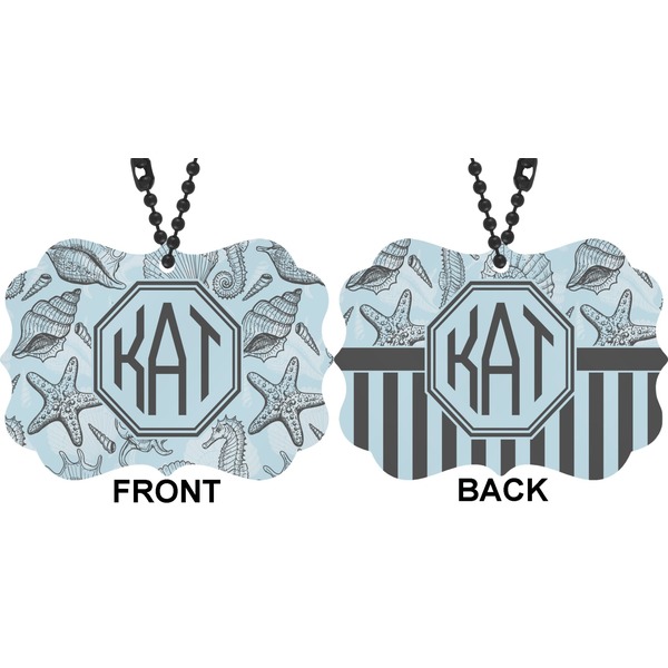 Sea-blue Seashells Car Ornament (Approval)