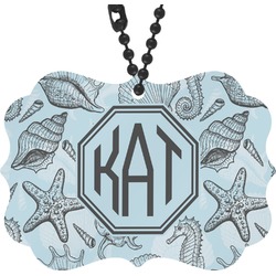 Sea-blue Seashells Rear View Mirror Charm (Personalized)