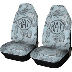 Sea-blue Seashells Car Seat Covers (Set of Two) (Personalized)