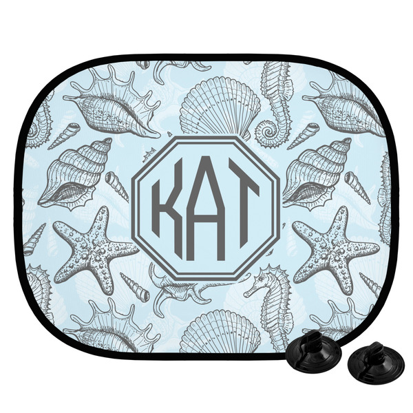 Custom Sea-blue Seashells Car Side Window Sun Shade (Personalized)