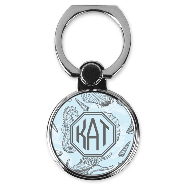 Custom Sea-blue Seashells Cell Phone Ring Stand & Holder (Personalized)