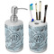 Sea-blue Seashells Ceramic Bathroom Accessories Set (Personalized)