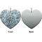 Sea-blue Seashells Ceramic Flat Ornament - Heart Front & Back (APPROVAL)