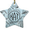 Sea-blue Seashells Ceramic Flat Ornament - Star (Front)