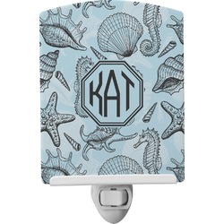 Sea-blue Seashells Ceramic Night Light (Personalized)