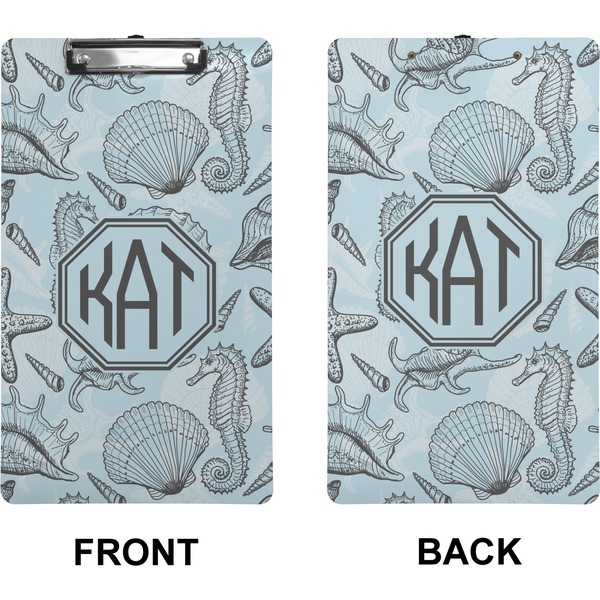Sea-blue Seashells Clipboard (Legal) (Front + Back)