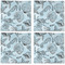 Sea-blue Seashells Cloth Napkins - Personalized Dinner (APPROVAL) Set of 4