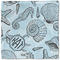 Sea-blue Seashells Cloth Napkins - Personalized Lunch (Single Full Open)