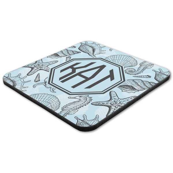 Sea-blue Seashells Coaster Set - FLAT (one)