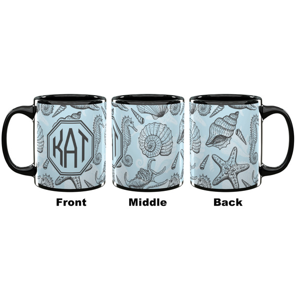 Sea-blue Seashells Coffee Mug - 11 oz - Black APPROVAL