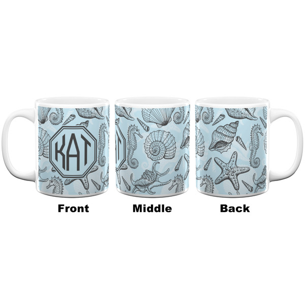 Sea-blue Seashells Coffee Mug - 11 oz - White APPROVAL