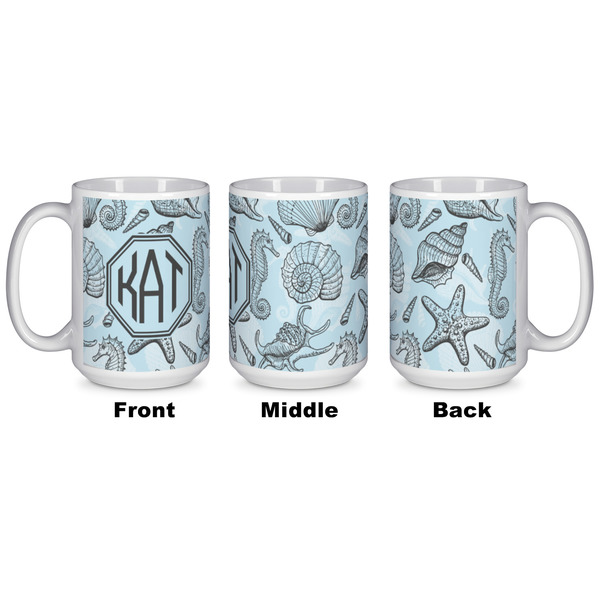 Sea-blue Seashells Coffee Mug - 15 oz - White APPROVAL