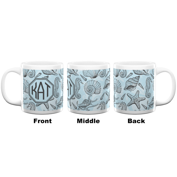 Sea-blue Seashells Coffee Mug - 20 oz - White APPROVAL