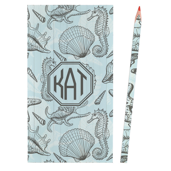 Sea-blue Seashells Colored Pencils - Front View