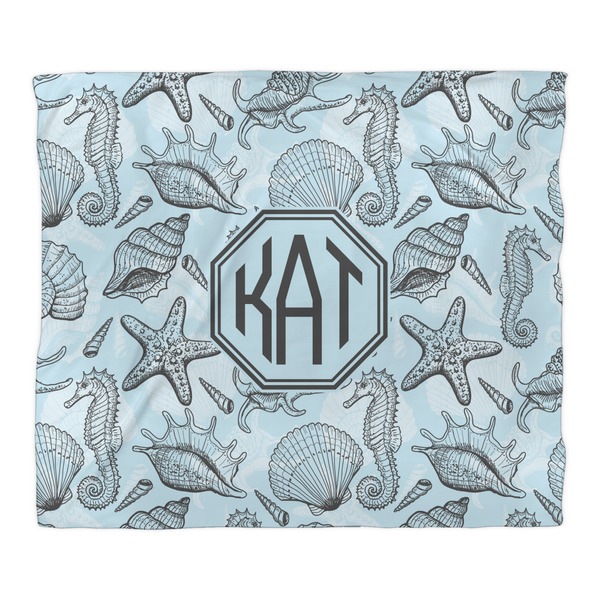 Sea-blue Seashells Comforter - King - Front