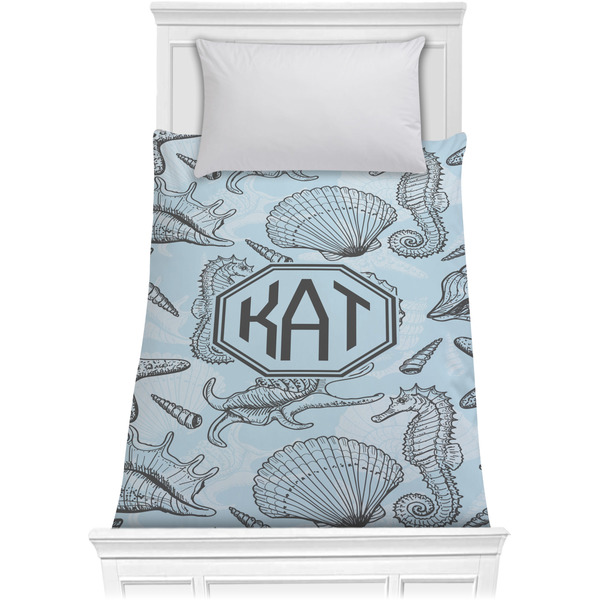 Sea-blue Seashells Comforter (Twin)
