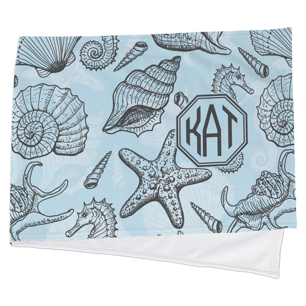 Custom Sea-blue Seashells Cooling Towel (Personalized)