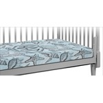 Sea-blue Seashells Crib Fitted Sheet (Personalized)