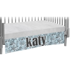 Sea-blue Seashells Crib Skirt (Personalized)