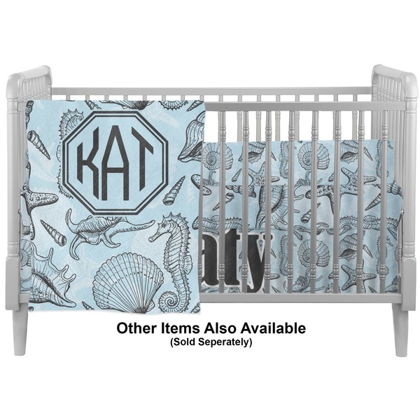 Sea-blue Seashells Crib - Profile Sold Seperately