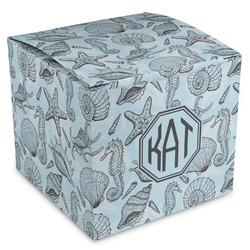 Sea-blue Seashells Cube Favor Gift Boxes (Personalized)