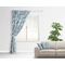 Sea-blue Seashells Curtain With Window and Rod - in Room Matching Pillow